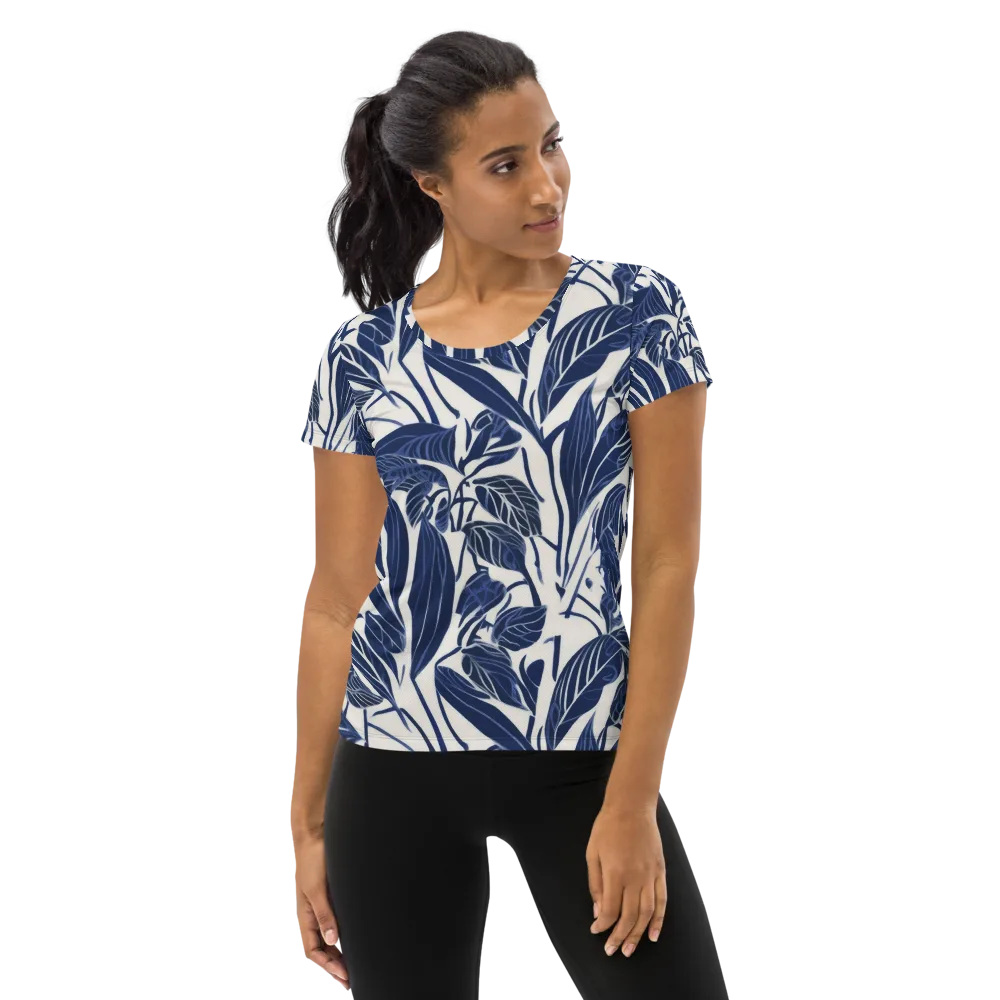 Blue Garden on Women's Athletic T-Shirt — Front