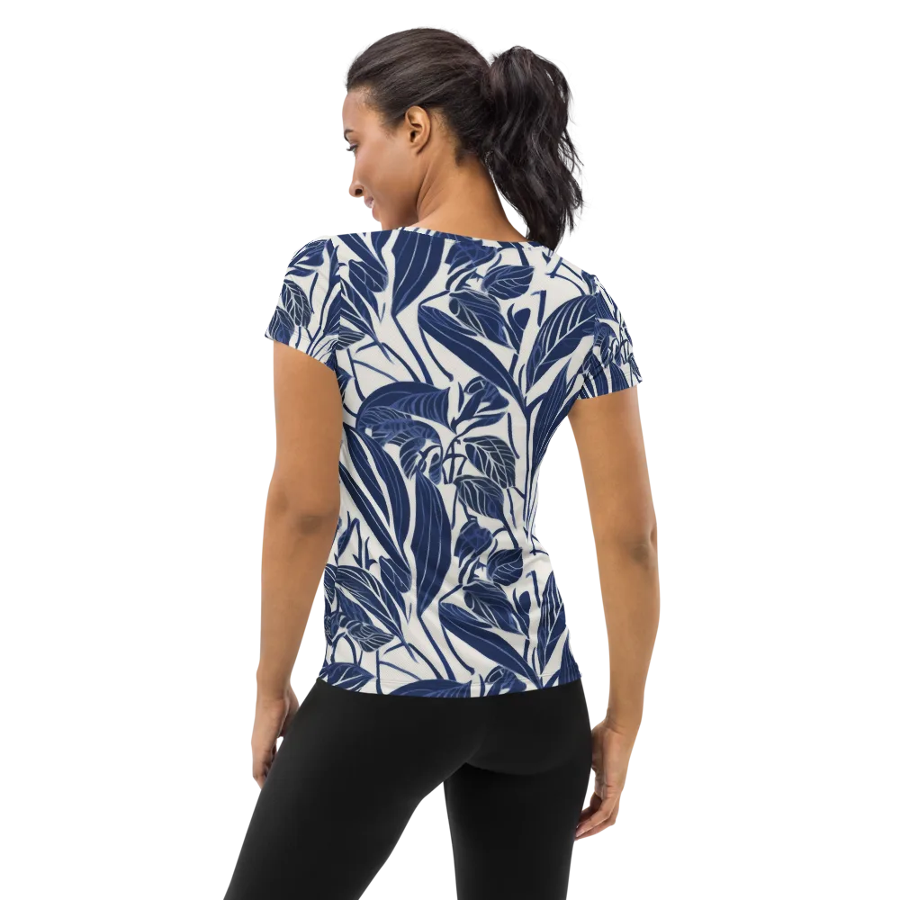 Blue Garden on Women's Athletic T-Shirt — Back