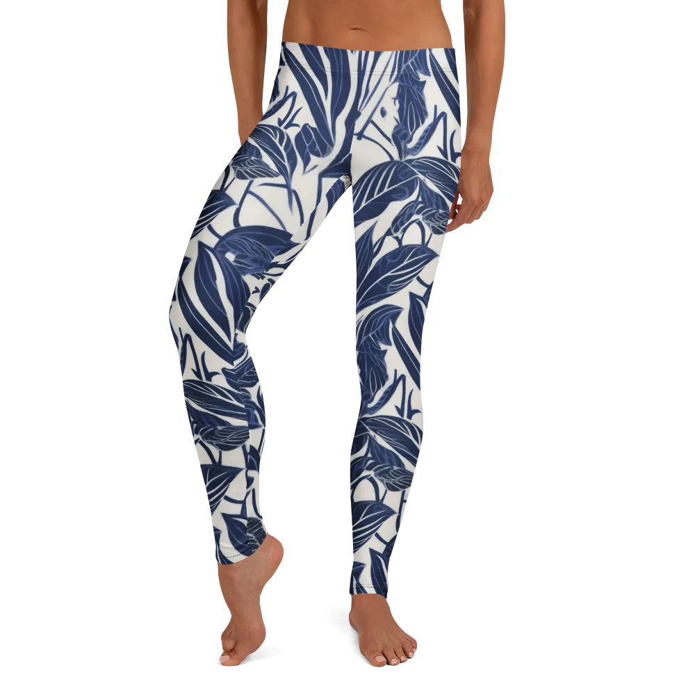 Blue Garden on Leggings — Front