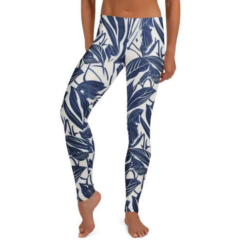 Blue Garden on a Leggings