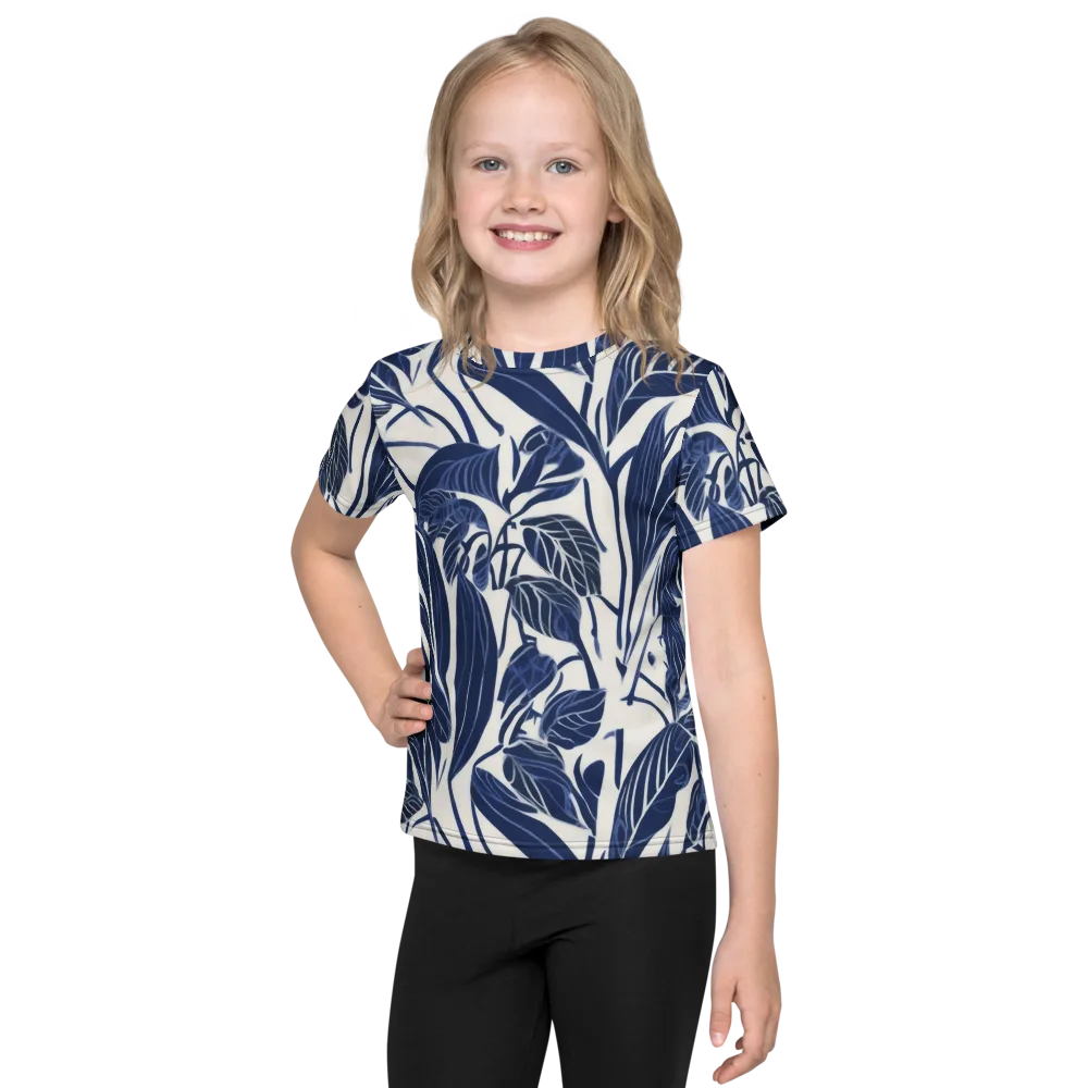 Blue Garden on Kids Crew Neck T-Shirt — Front