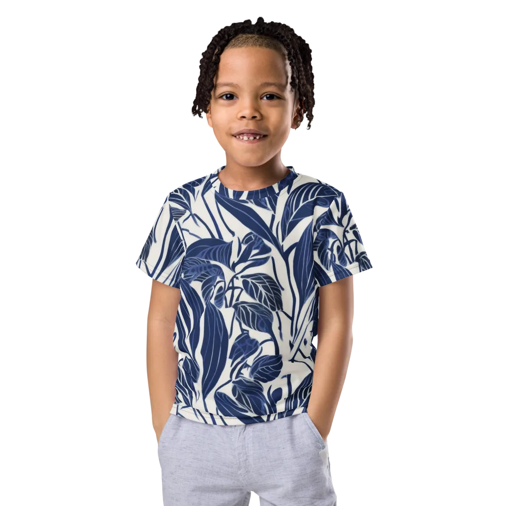 Blue Garden on Kids Crew Neck T-Shirt — Front