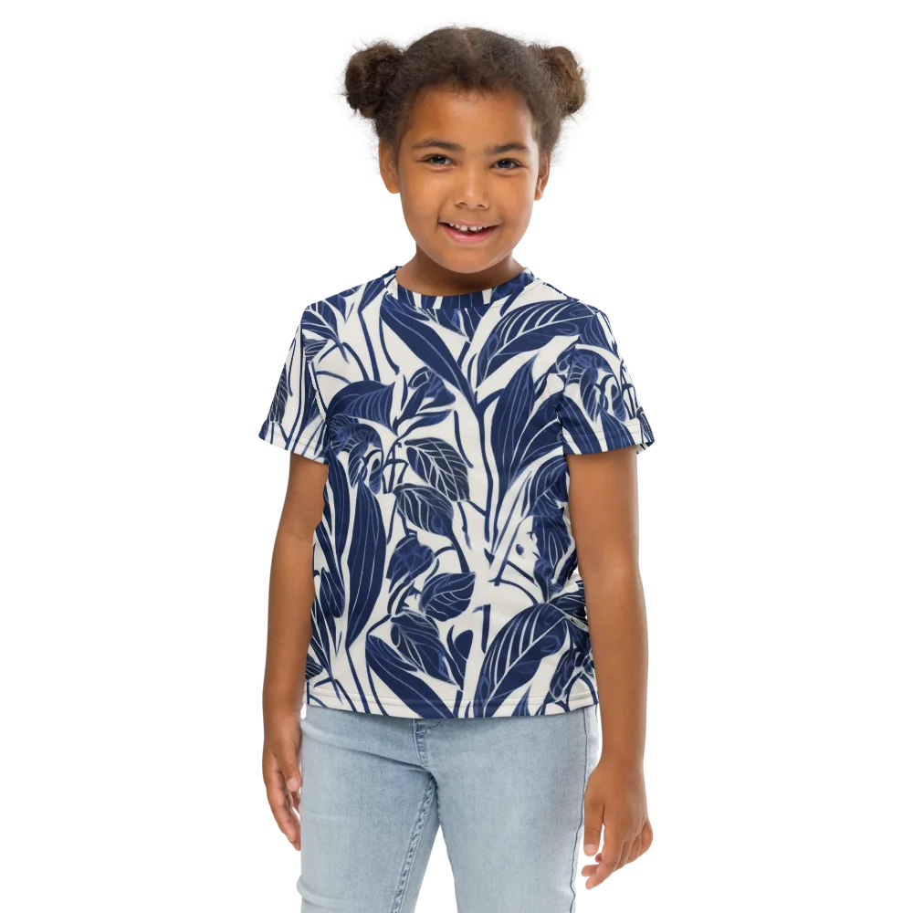 Blue Garden on Kids Crew Neck T-Shirt — Front