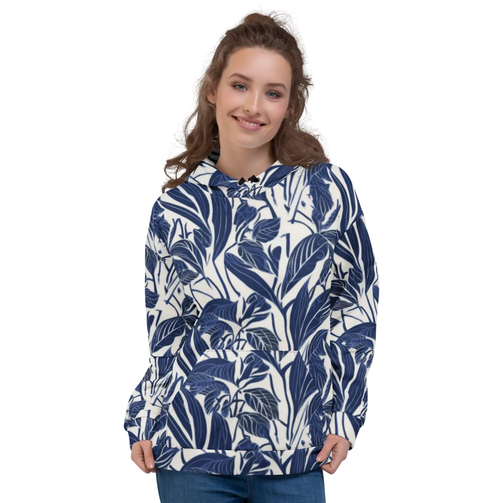 Blue Garden on Hoodie — Front