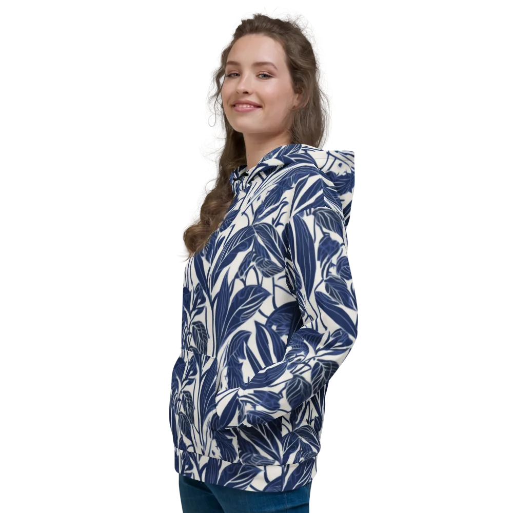 Blue Garden on Hoodie — Left
