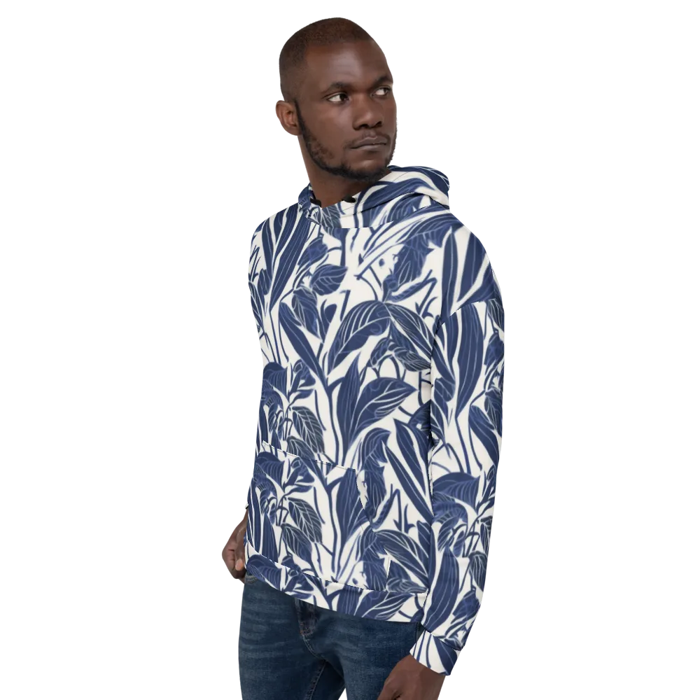 Blue Garden on Hoodie — Left