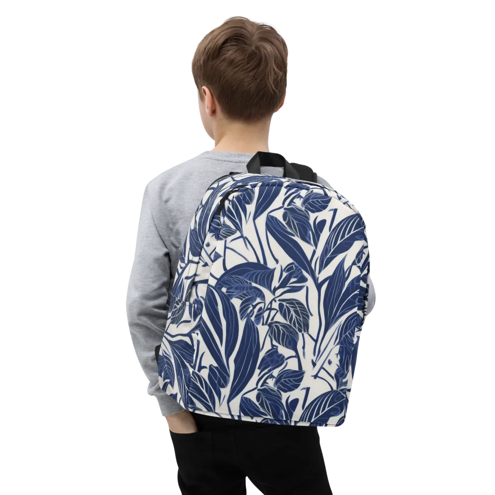 Blue Garden on Minimalist Backpack — Zoomed-in