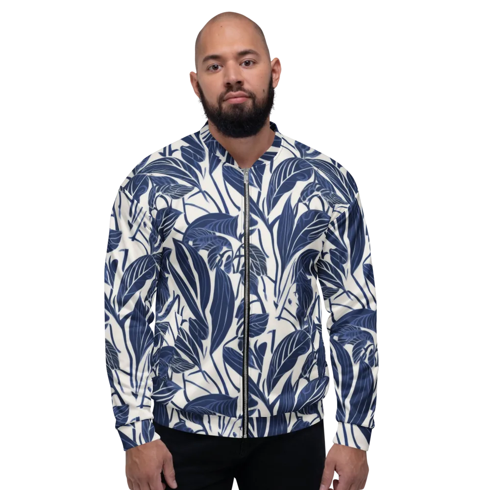 Blue Garden on Bomber Jacket — Front