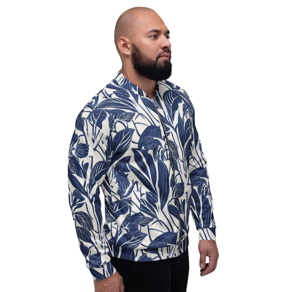 Blue Garden on Bomber Jacket — Right