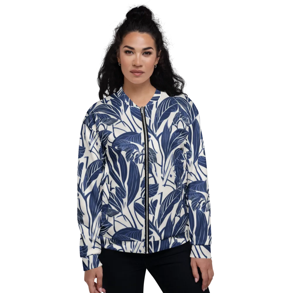 Blue Garden on Bomber Jacket — Front