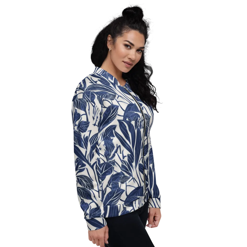 Blue Garden on Bomber Jacket — Right