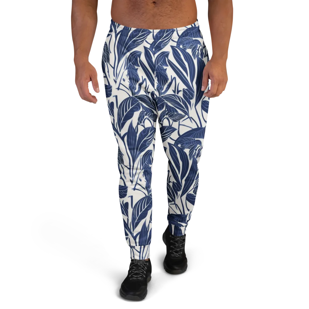 Blue Garden on Men's Joggers — Front