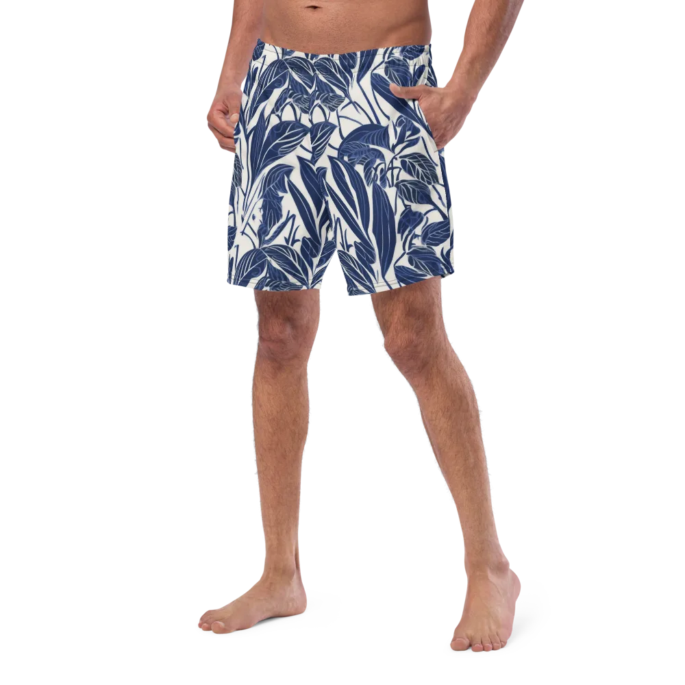 Blue Garden on Swim Trunks — Left Front