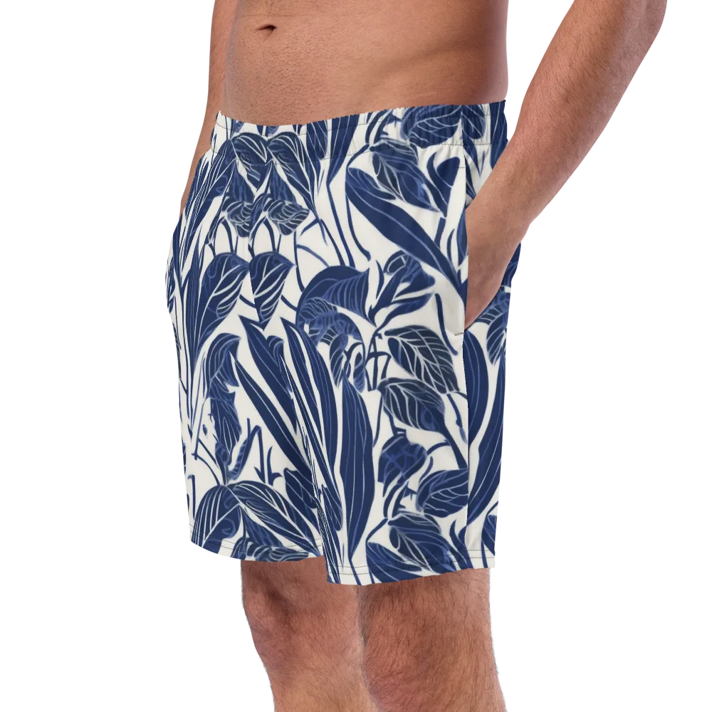 Blue Garden on Swim Trunks — Left Front