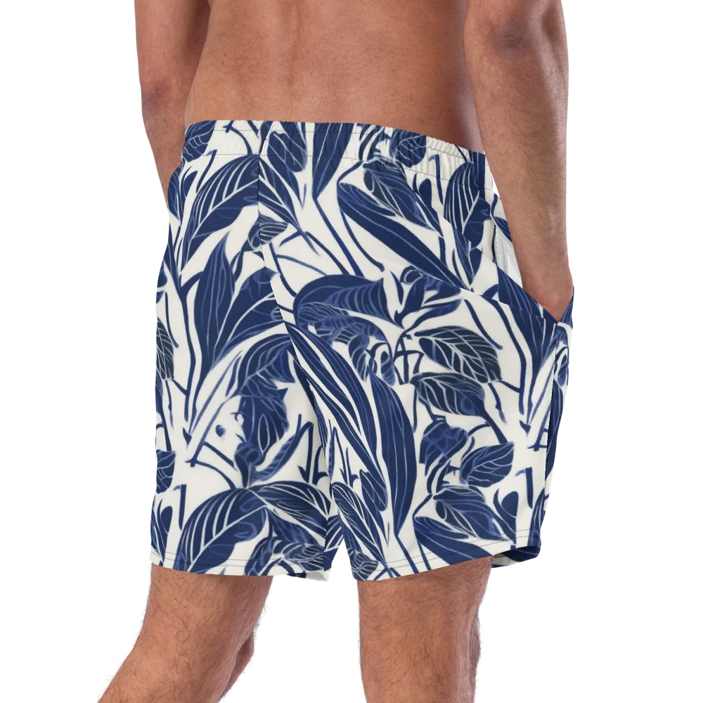 Blue Garden on Swim Trunks — Right Back