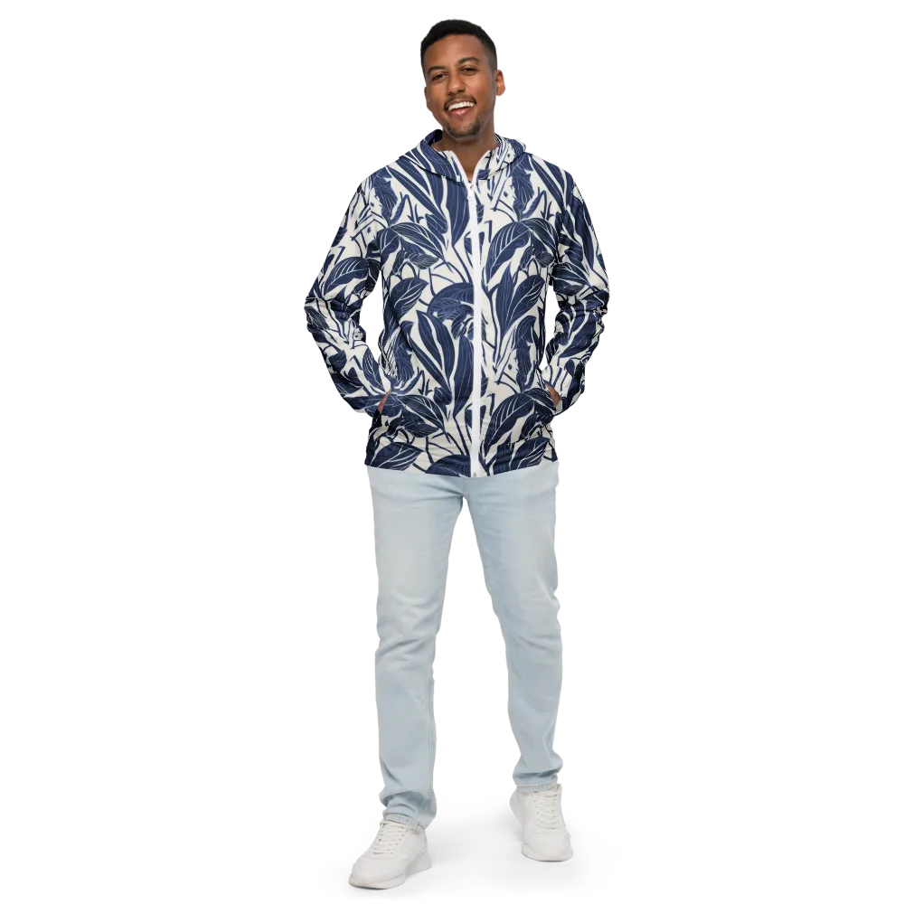 Blue Garden on Men's Windbreaker — Front