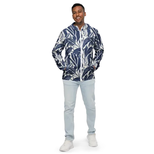 Blue Garden on a Men's Windbreaker