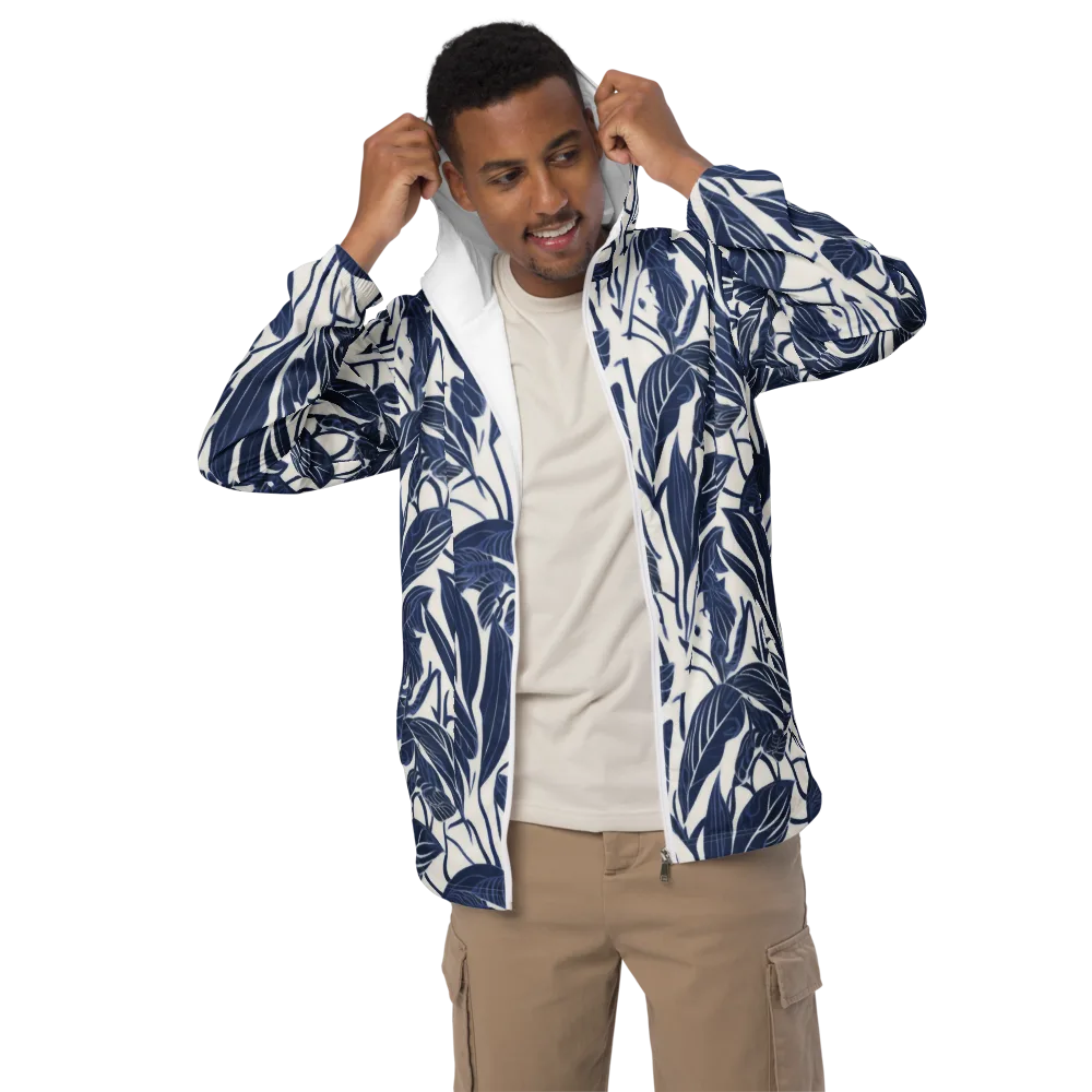 Blue Garden on Men's Windbreaker — Front