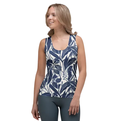 Blue Garden on a Women's Tank Top