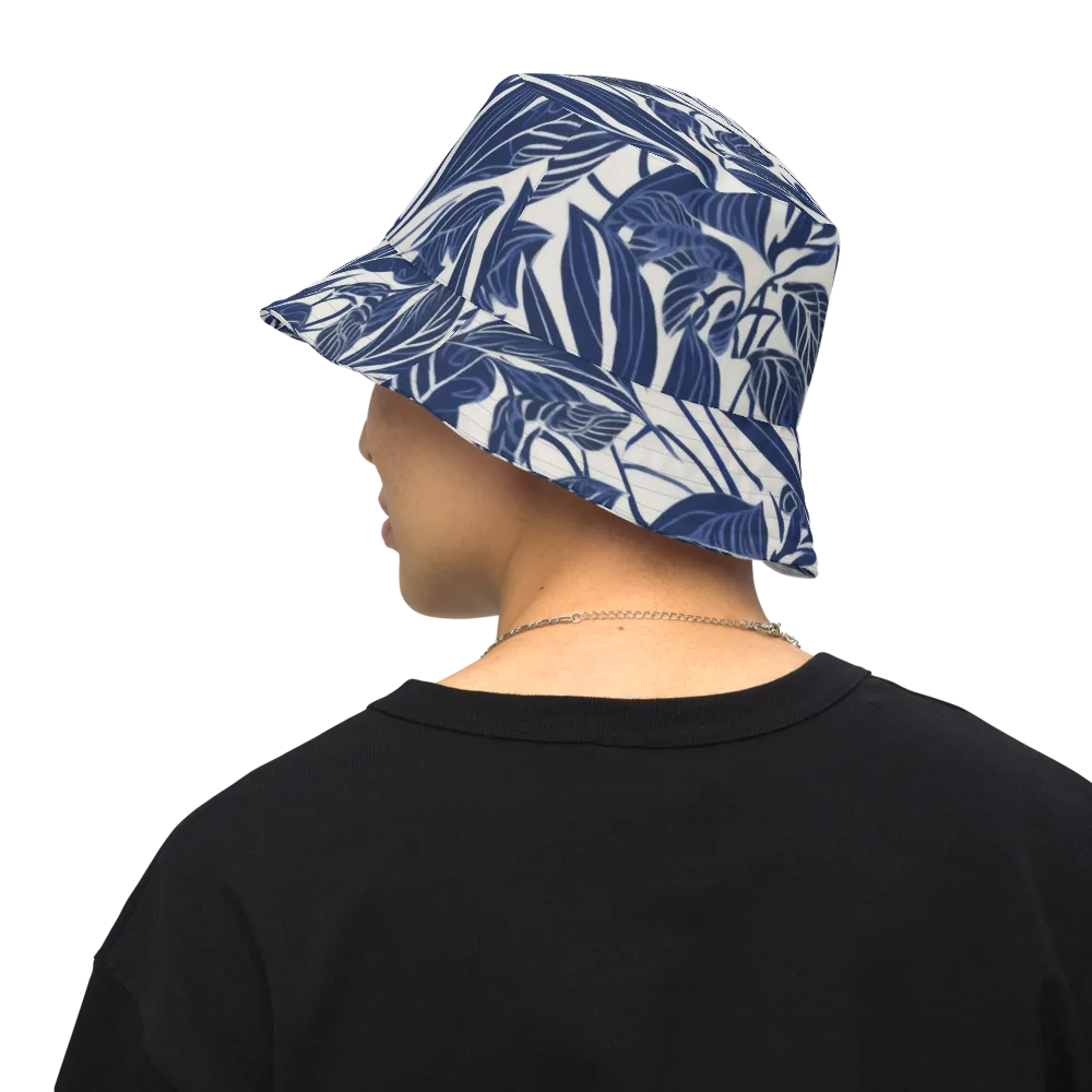 Blue Garden on Reversible Bucket Hat — Back Inside