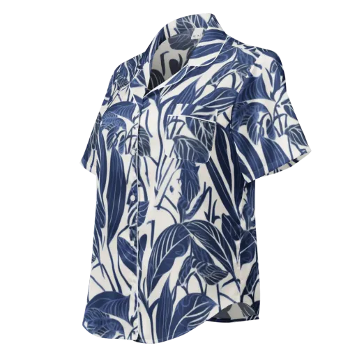 Blue Garden on a Women's Short Sleeve Pajama Top