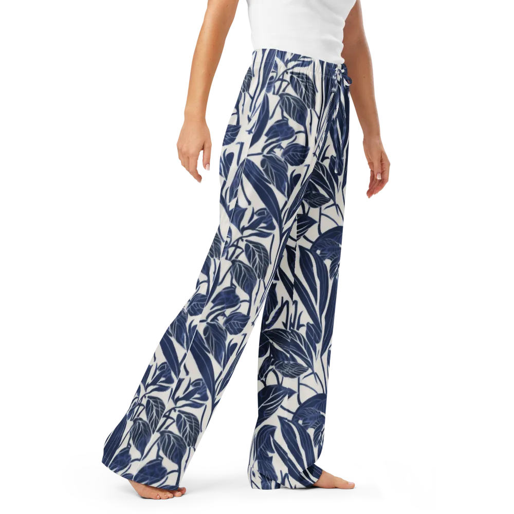 Blue Garden on Women's Pajama Pants — Right Front