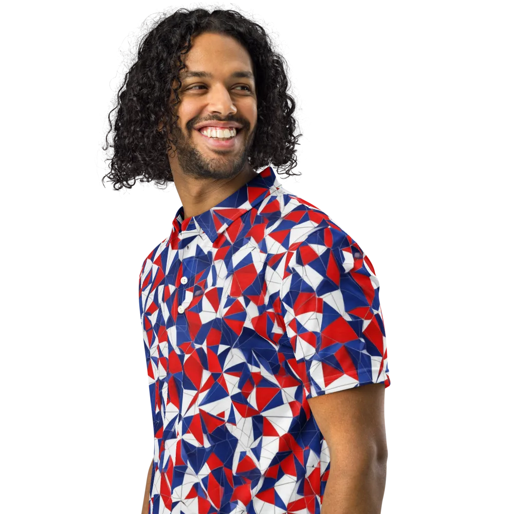 Patriot Prism on Men's Slim Fit Polo Shirt — Left Front