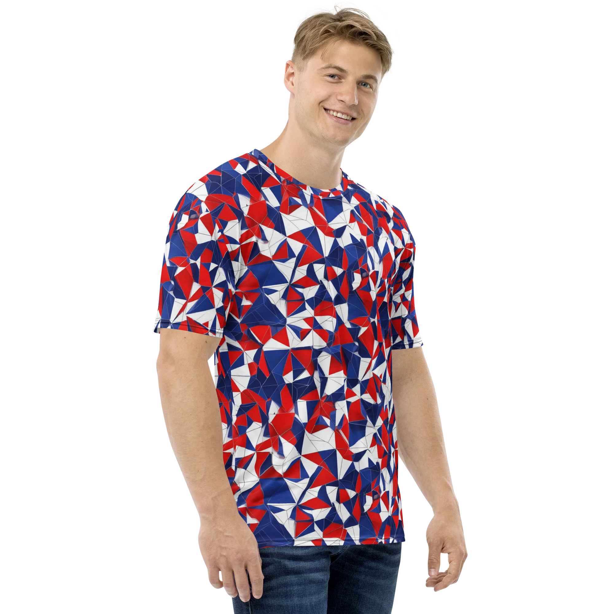 Patriot Prism on Men's Crew Neck T-Shirt — Right