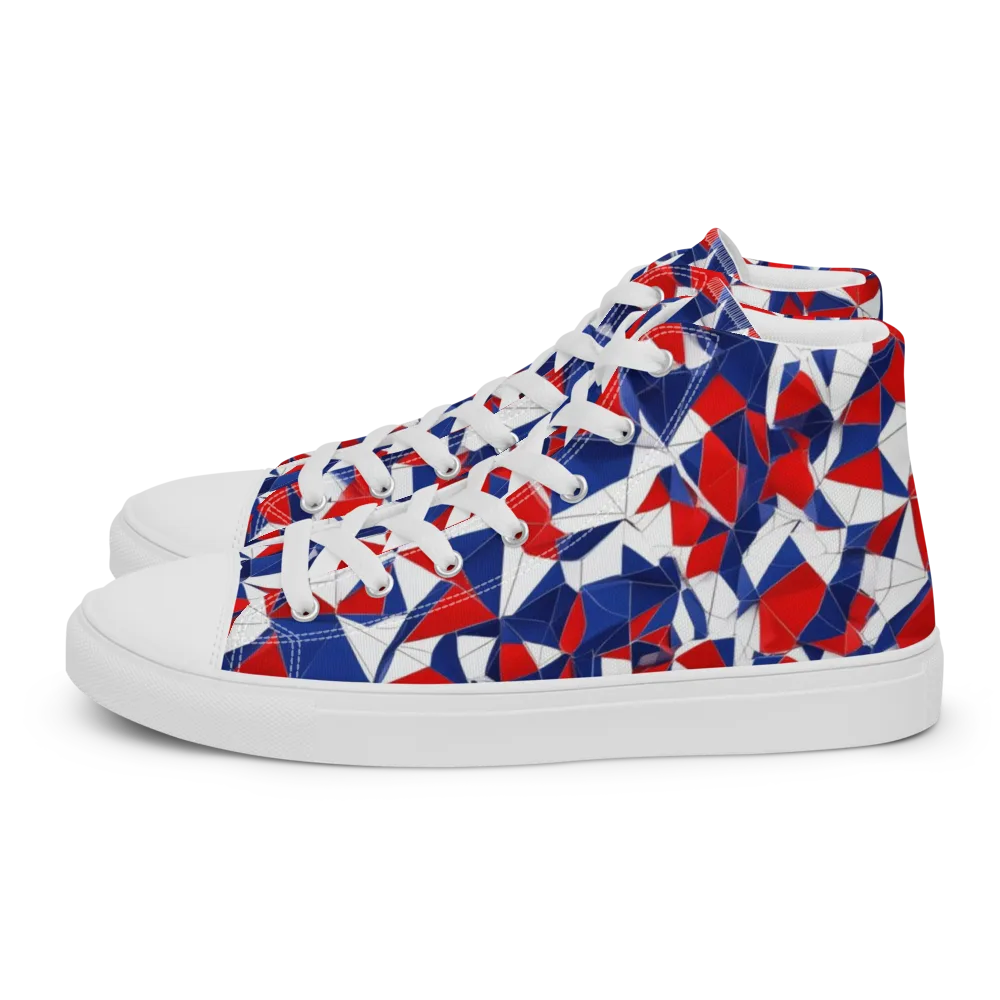 Patriot Prism on Men's High Top Canvas Shoes — Left