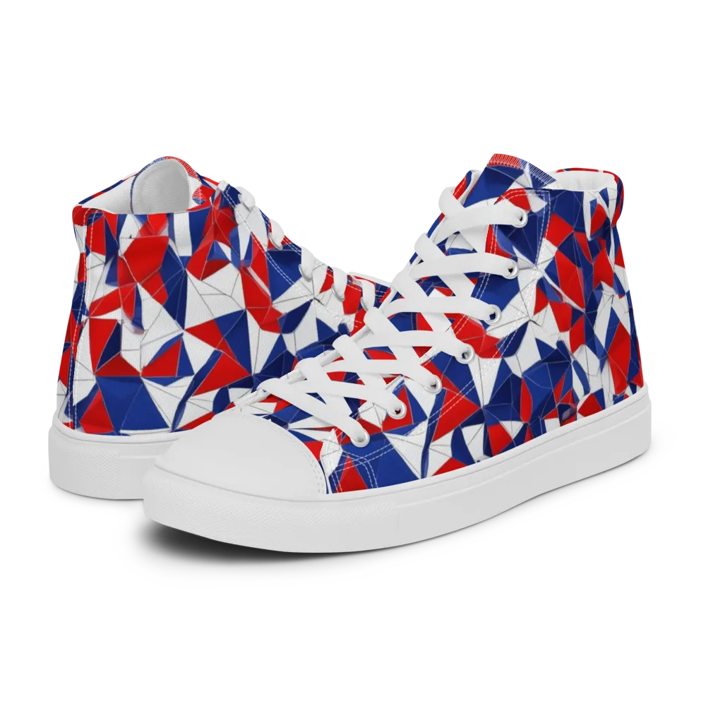 Patriot Prism on Men's High Top Canvas Shoes — Left