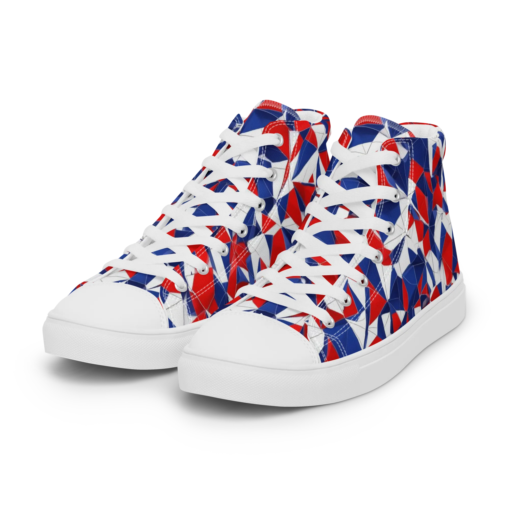 Patriot Prism on Women's High Top Canvas Shoes — Left Front