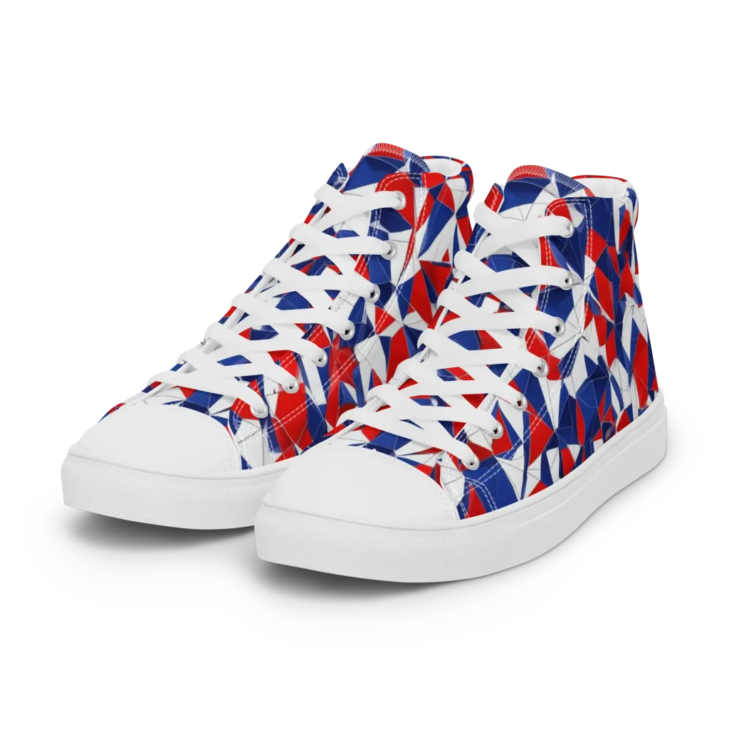Patriot Prism on Women's High Top Canvas Shoes — Left Front