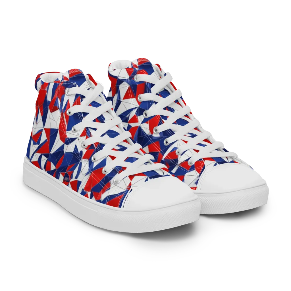 Patriot Prism on Women's High Top Canvas Shoes — Right Front