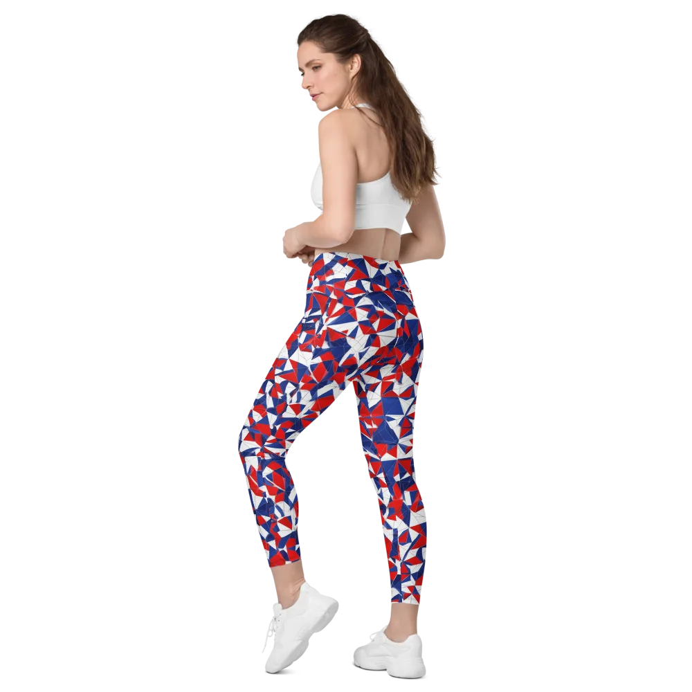 Patriot Prism on Leggings with Pockets — Left Back