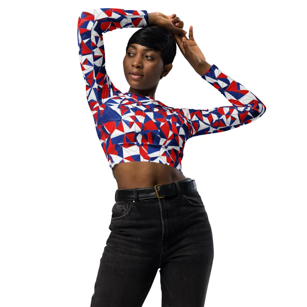 Patriot Prism on Long Sleeve Crop Top — Front