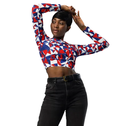 Patriot Prism on a Long Sleeve Crop Top