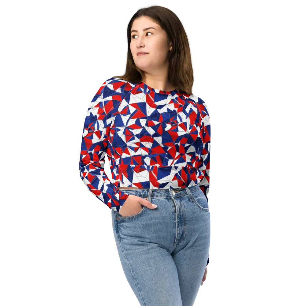 Patriot Prism on Long Sleeve Crop Top — Front