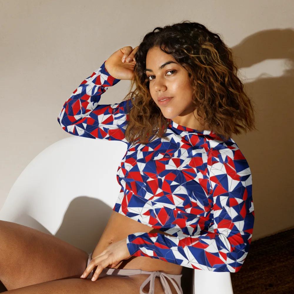 Patriot Prism on Long Sleeve Crop Top — Left Front