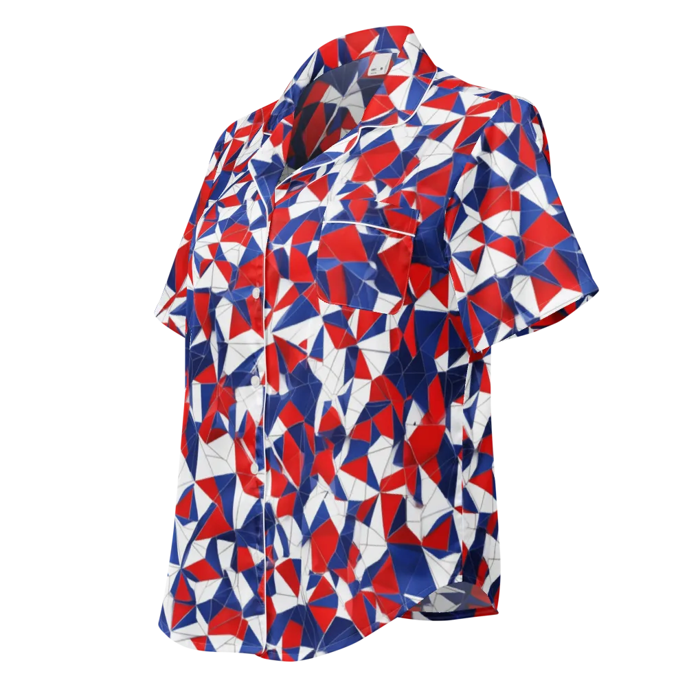 Patriot Prism on Women's Short Sleeve Pajama Top — Left Front