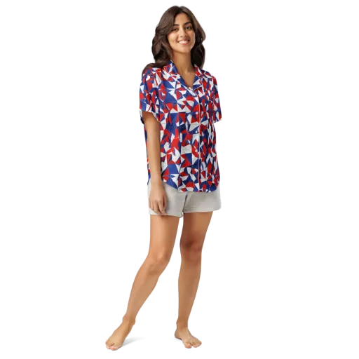 Patriot Prism on a Women's Short Sleeve Pajama Top
