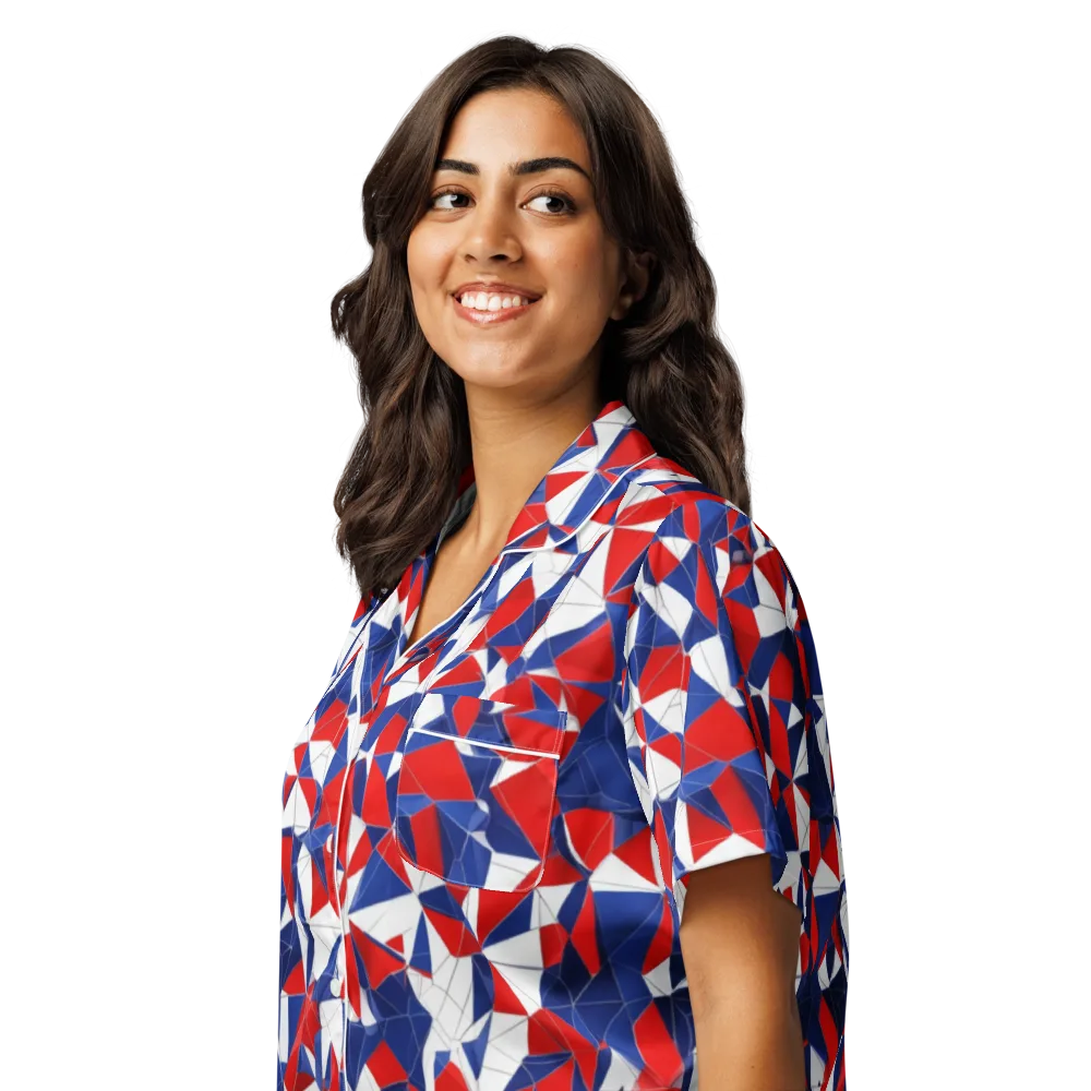 Patriot Prism on Women's Short Sleeve Pajama Top — Left Front