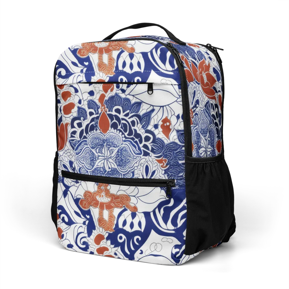 Indigo Garden Cipher on Utility Backpack — Left Front