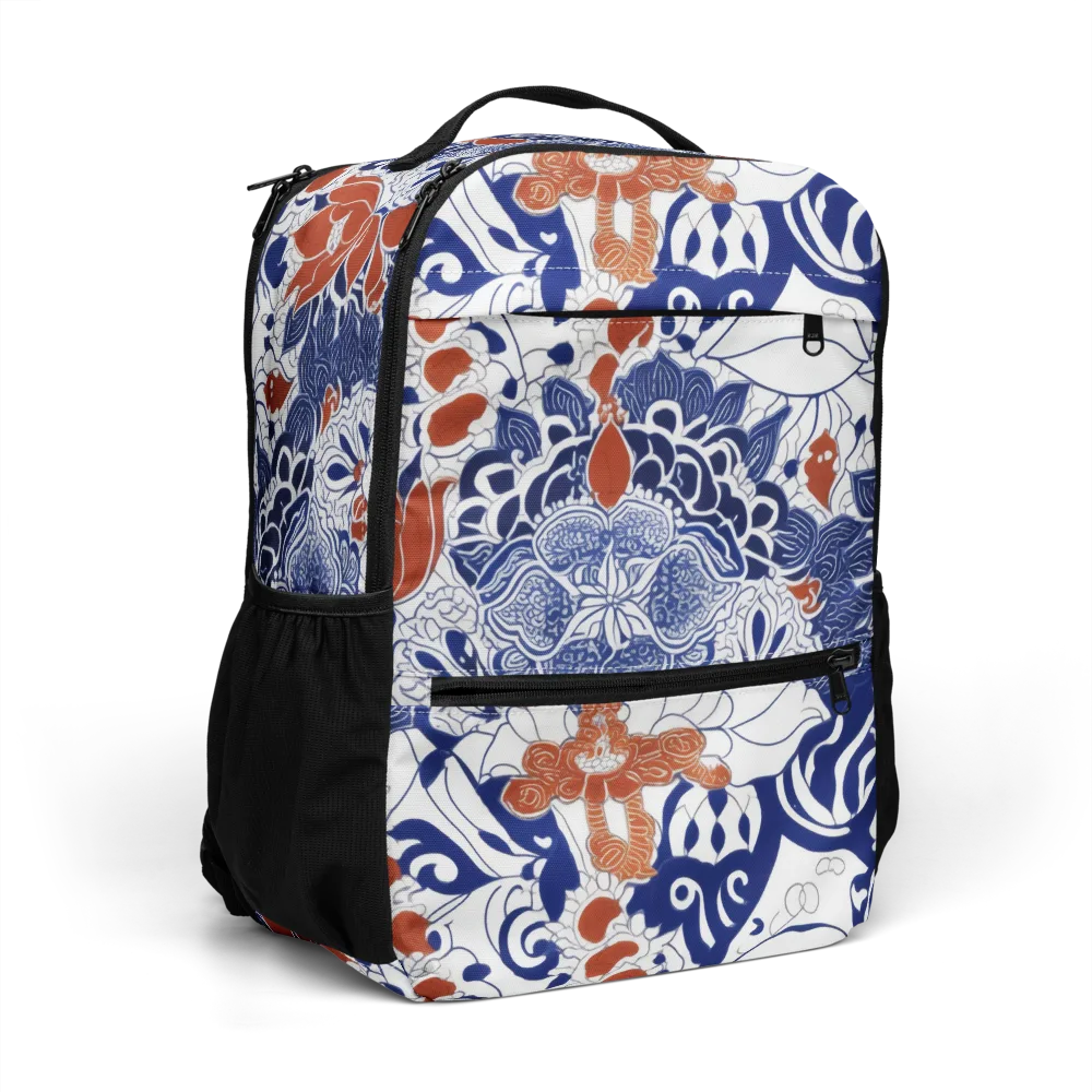 Indigo Garden Cipher on Utility Backpack — Right Front