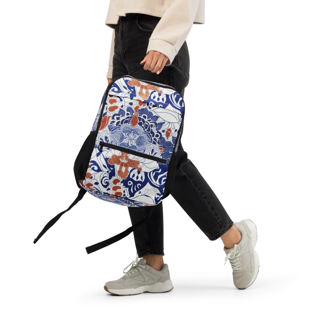 Indigo Garden Cipher on Utility Backpack — Front