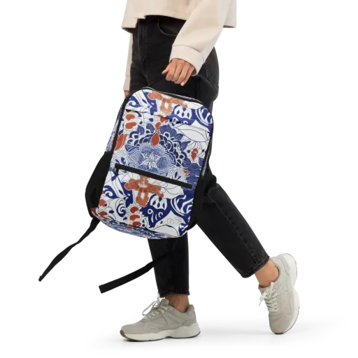 Indigo Garden Cipher on a Utility Backpack