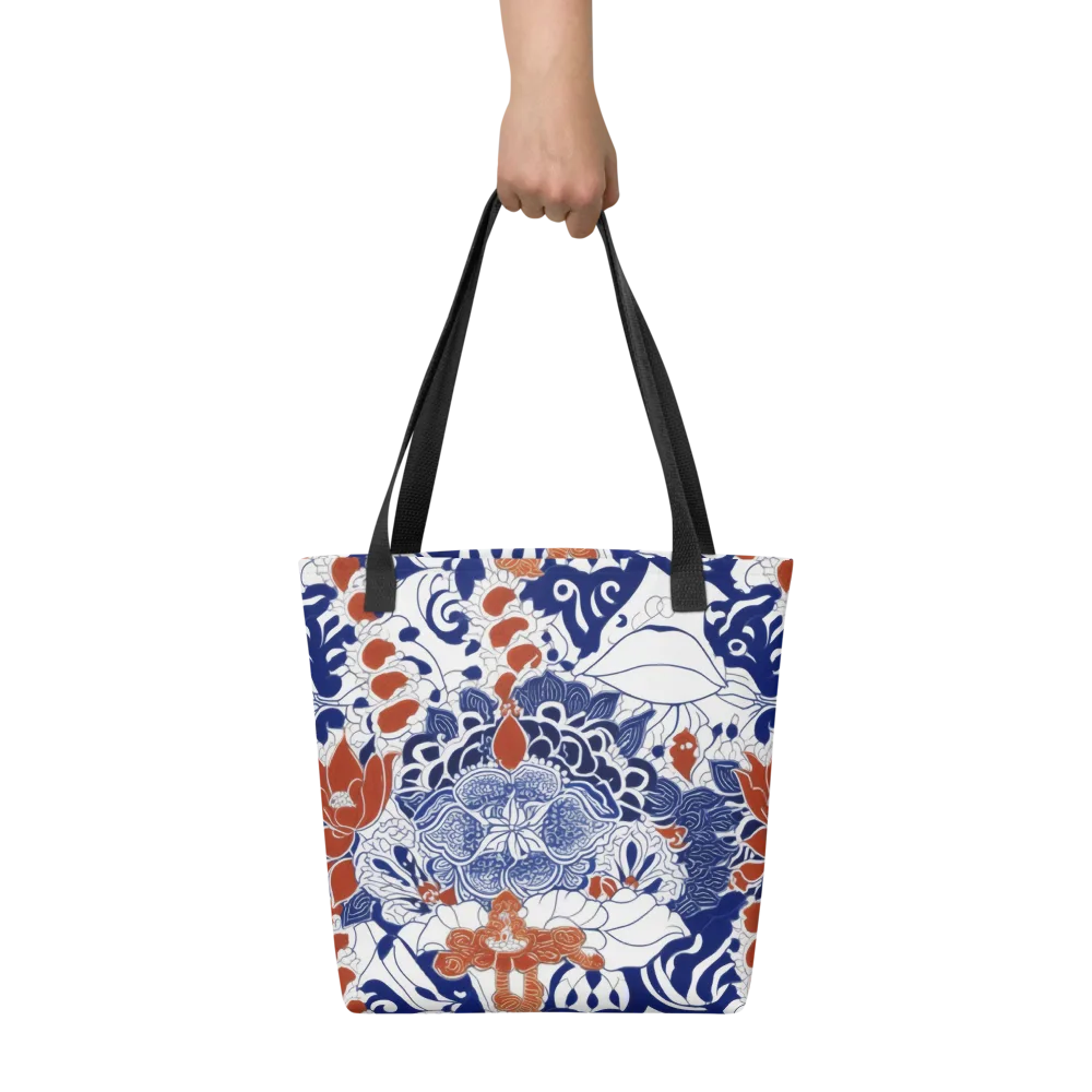 Indigo Garden Cipher on Tote Bag — Front