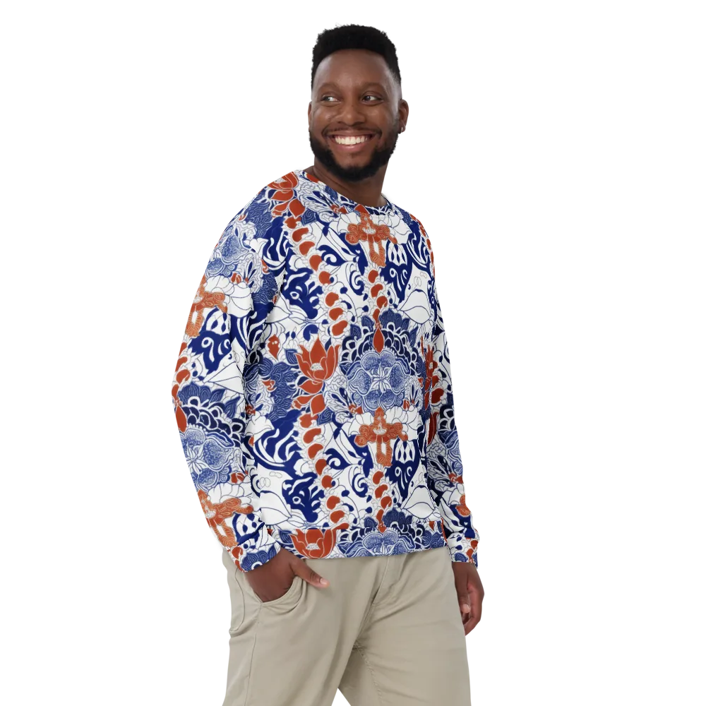 Indigo Garden Cipher on Sweatshirt — Front