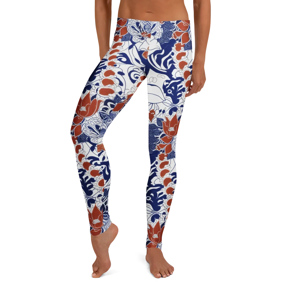 Indigo Garden Cipher on Leggings — Front