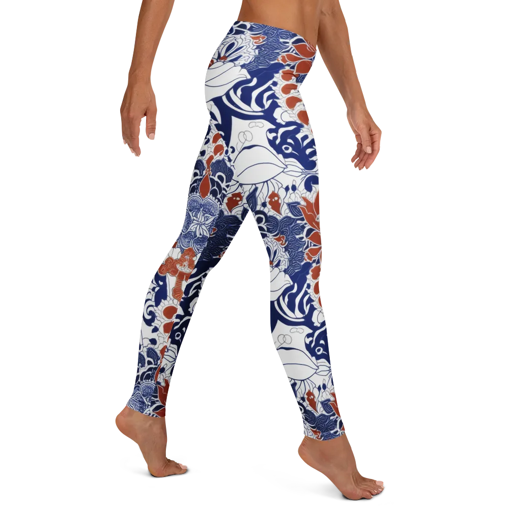 Indigo Garden Cipher on Leggings — Right