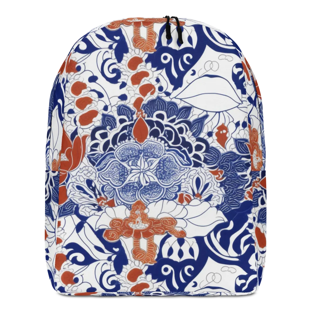Indigo Garden Cipher on Minimalist Backpack — Front